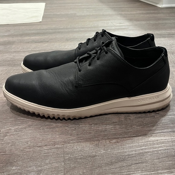 Men’s Cole Haan Grand+ Plain Toe Black Leather Oxford Shoe Size 13 Cushion Sole - Picture 4 of 16